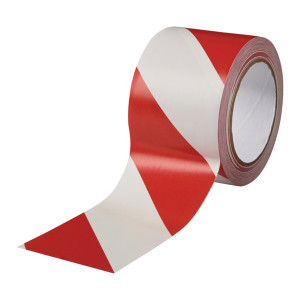 Taśma do oznakowania podłogi Easy Tape PCW kolor czerwony/biały szer. 75mm