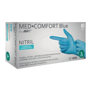 Rękawice jednorazowe Med Comfort Blue rozmiar L niebieski nitryl