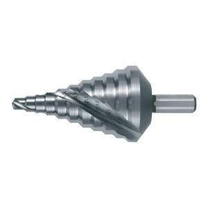 Wiertło stopniowe zakres wiercenia 6,5-40,5 mm HSS z rowkami spiralnymi