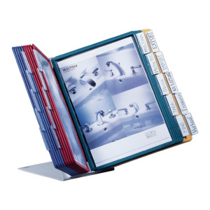 Sorter SHERPA na biurko blacha stalowa jasnoszary, RAL 7035 10 tabliczek