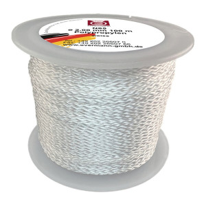 Sznur murarski dł. 50m, śred. 1,7mm,, 40kg polipropylen czerwony/biały