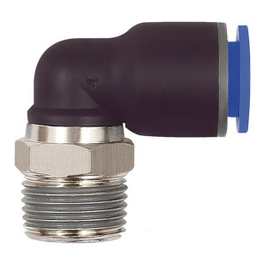 Złącze śrubowe wtykowe L R 1/4 cal. 13,16 mm zewn śr. węża 6 mm