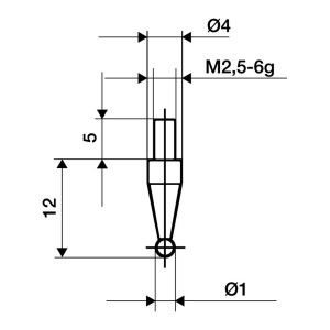 Końcówka pomiarowa śr. 3 mm kulista M2,5 węglik spiekany
