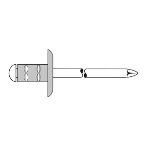 Nity zrywalne PolyGrip duży łeb aluminium - stal 4.8x17 mm K16 (25 sztuk)