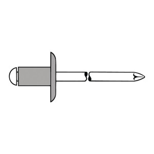 Nity zrywalne standard duży łeb aluminium - stal 5x12 mm K14