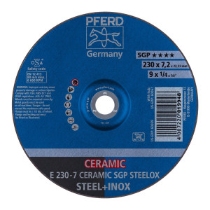 Ściernica tarczowa do zdzierania E 230-7 CERAMIC SGP STEELOX