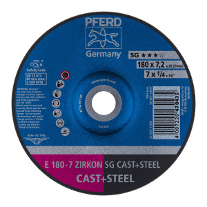Ściernica tarczowa do zdzierania E 180-7 ZIRKON SG CAST+STEEL