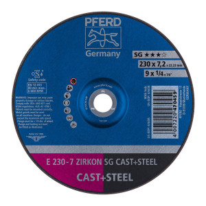 Ściernica tarczowa do zdzierania E 230-7 ZIRKON SG CAST+STEEL