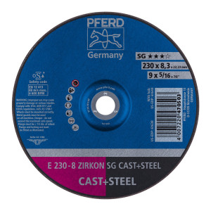 Ściernica tarczowa do zdzierania E 230-8 ZIRKON SG CAST+STEEL