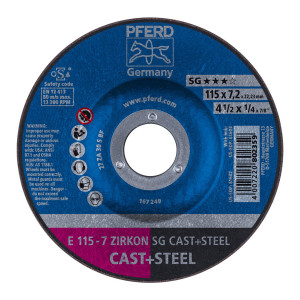 Ściernica tarczowa do zdzierania E 115-7 ZIRKON SG CAST+STEEL