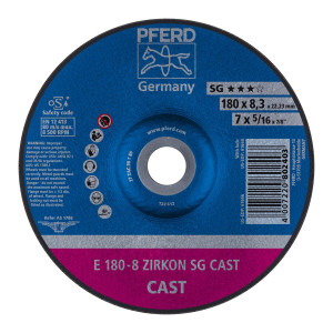 Ściernica tarczowa do zdzierania E 180-8 ZIRKON SG CAST