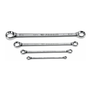 Zestaw 4 kluczy oczkowych prostych Torx E6xE8-E20xE24