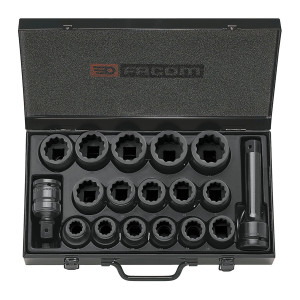 Zestaw 16 nasadek udarowych 3/4" od 19 do 42 mm