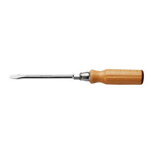 Wkrętak z rękojeścią drewnianą do śrub z rowkiem - grot kuty 6-kątny 4x90 mm