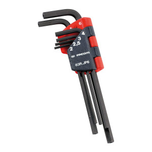 Zestaw 6 kluczy trzpieniowych do śrub 6-kątnych zabezpieczających 2-6 mm