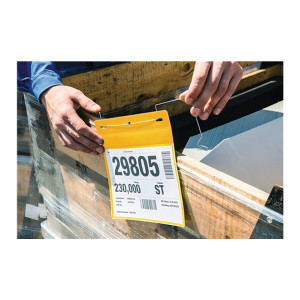 Kieszeń na dokumenty ze wspornikiem z drutu 210x148 mm DIN A5 pozioma żółta