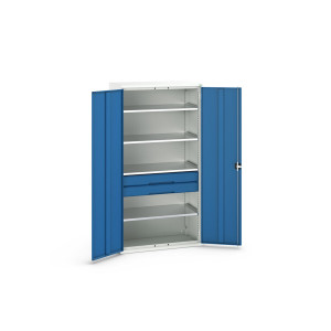 Szafa verso z drzwiami skrzydłowymi z 4 półkami i 2 szufladami 1050x550x2000 mm