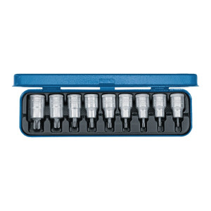 Zestaw 9 kluczy nasadowych 1/2" trzpieniowych TORX TX20 do TX60