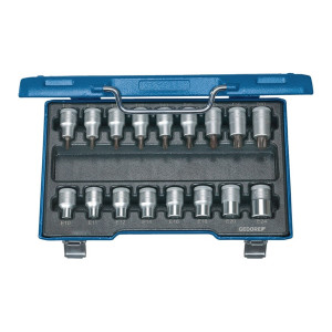 Zestaw 17 kluczy nasadowych TORX 1/2"
