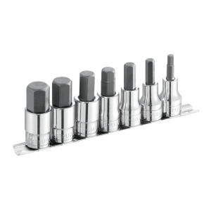 Zestaw 7 kluczy nasadowych trzpieniowych 1/2" do śrub 6-kątnych na szynie 6-19 mm