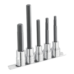 Zestaw 5 kluczy nasadowych trzpieniowych długich 1/2" do śrub 6-kątnych na szynie 6-12 mm