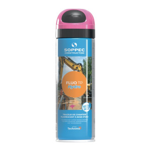 Spray do znakowania placów budowy Fluo TP Hydro różowy neonowy 500ml Soppec