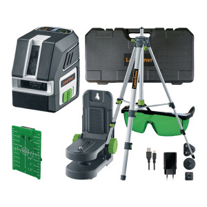 Laser krzyżowy PocketCross Laser 2G ± 3,5° ± 0,3 mm/m Laser 55 m, klasa 2, kompaktowy statyw LASERLINER