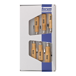 Zestaw 6 wkrętaków do śrub z gniazdem krzyżowym PH/PZ, z drewnianą rękojeścią PH1-3/PZ1-3 Forum