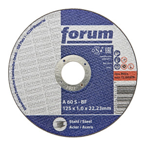 Tarcza do cięcia stali, cienka, 125 x 1,0 mm, T41 prosta Forum