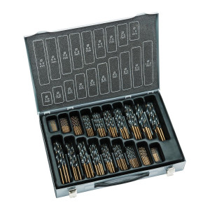 Kaseta z wiertłami DIN 338N HSS do metalu 1-10mm, 170 szt. Alpen
