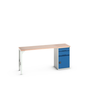 Stół warsztatowy systemowy (multiplex) z 2 szufladami 1 drzwi 2000x600x930 mm bott