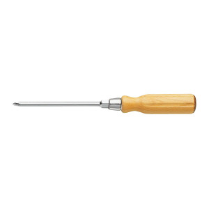 Wkrętak z rękojeścią drewnianą do śrub krzyżakowych Phillips - grot kuty 6-kątny PH1x100mm