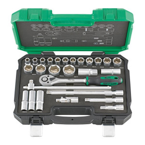Zestaw kluczy nasadowych 1/2" 27 szt Fortis