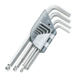 Zestaw 9 kluczy trzpieniowych INOX 6-kątnych
