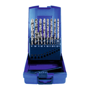 Zestaw 19 wierteł szlifowanych HSS-G do metalu w kasecie plastikowej 1-10 mm