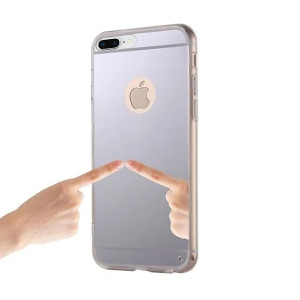 Silikonowe etui Iphone 7 Plus / 8 Plus miękki case LUSTRO miękka obudowa, mirror case - SREBRNY