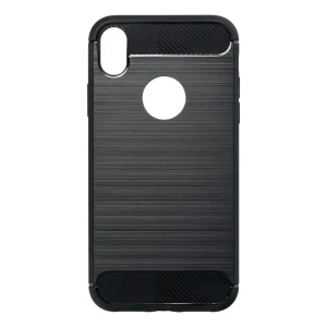 Gumowe Etui Back Case CARBON IPHONE XR (6,1") Czarny