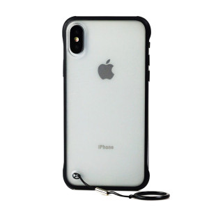 Etui do iPhone X/XS szklane z czarnymi bokami i uchwytem do trzymania