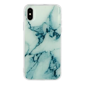Etui do iPhone X/XS silikonowe marmurowe zielone
