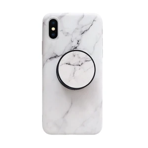 Etui marmur iPhone XS Max z uchwytem - BIAŁY