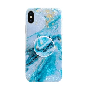 Etui marmur iPhone XS Max z uchwytem kryształ