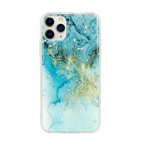 Etui do iPhone 11 Pro silikonowe cienkie zielono-turkusowy marmurek