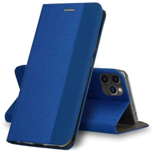 Etui do iPhone 11 Pro eleganckie stylowe niebieskie z klapką