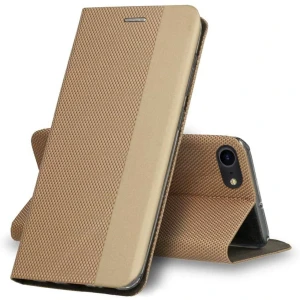 Etui do iPhone SE2020 eleganckie stylowe z klapką, złote