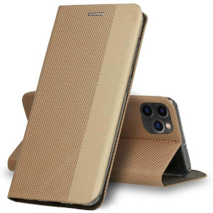 Etui do iPhone 11 Pro eleganckie stylowe złote z klapką