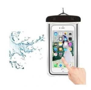 Wodoodporny pokrowiec do iPhone, czarny szczelny ze smyczą
