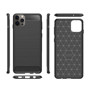 Etui do iPhone 12 Pro Max trwałe, gumowe, czarne