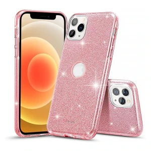 Etui do iPhone 12 Pro Max brokatowe silikonowe różowe