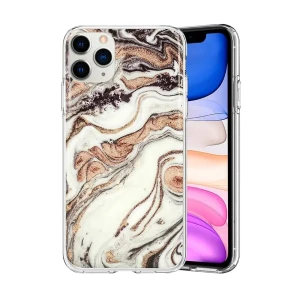 Etui do iPhone 11 Pro marmurkowe oryginalne z piaskowym brokatem