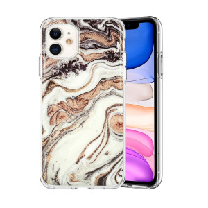 Etui do iPhone 12 Mini marmurkowe oryginalne z piaskowym brokatem